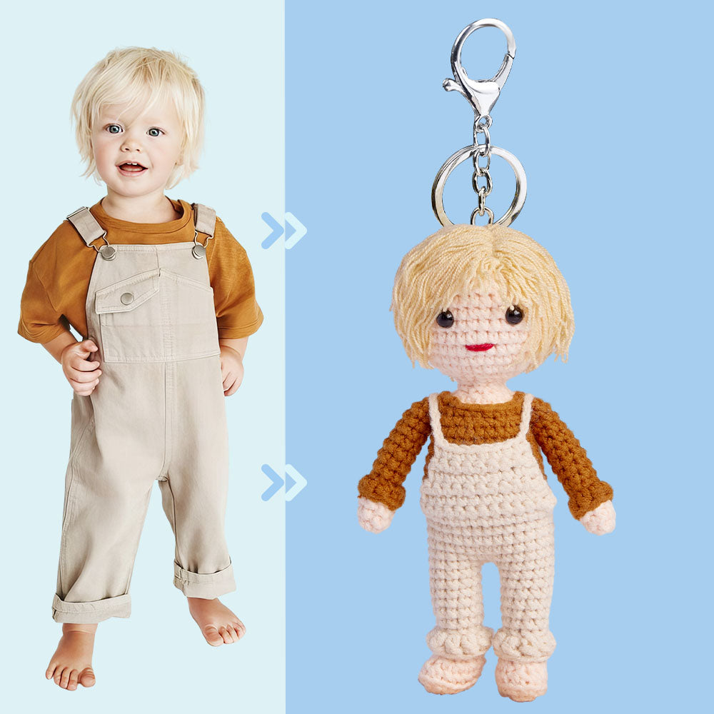 text Custom Crochet Doll Personalized Gifts Handwoven Mini Look alike Dolls