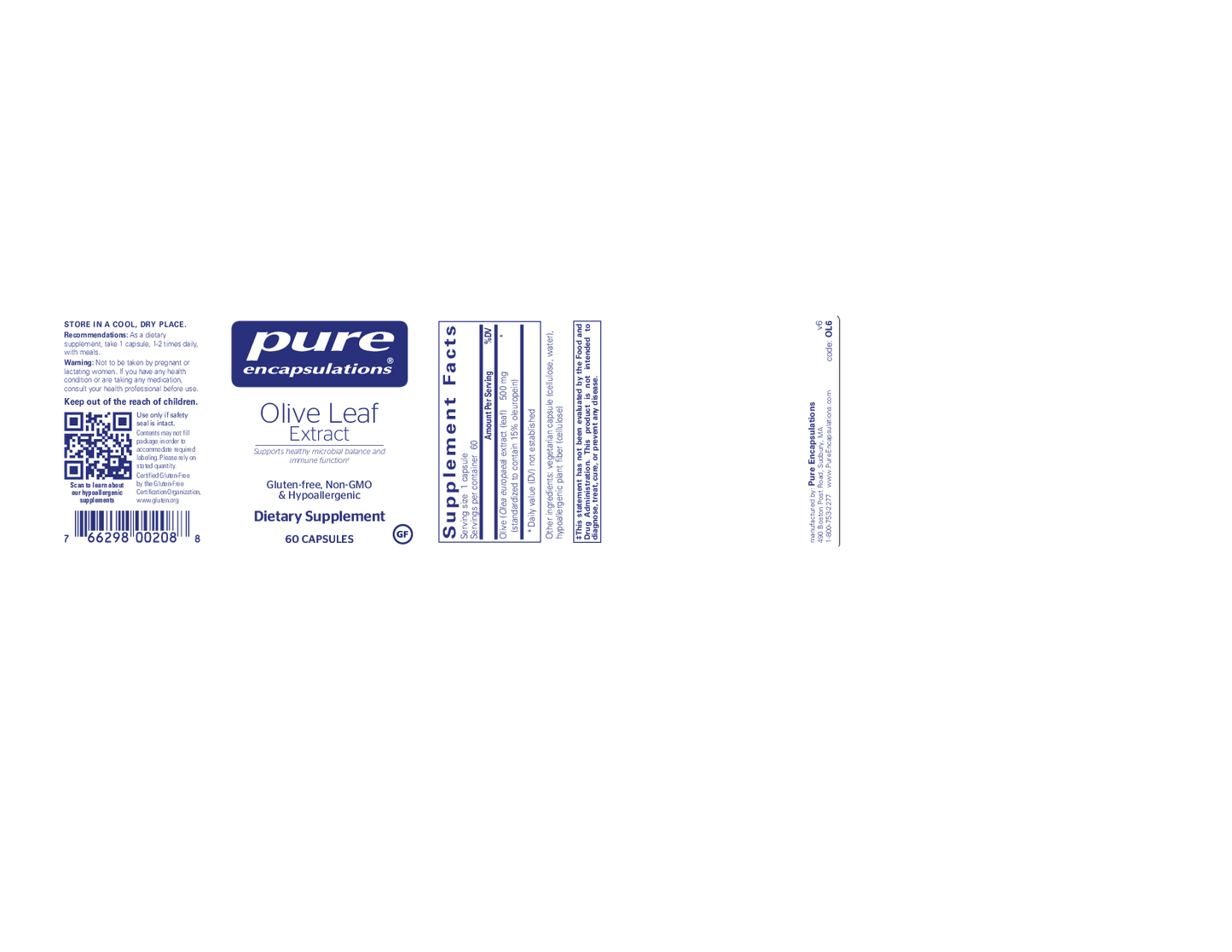 Pure Encapsulations Olive Leaf extract