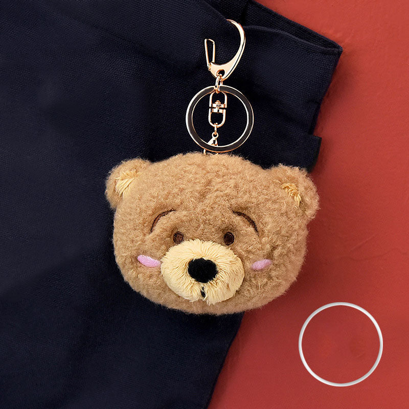 Cute Cartoon Animal Plush Toy Keychain Backpack Bag Keychain Bear Elephant Raccoon Monkey Shark Dinosaur Lion Omelette Cute