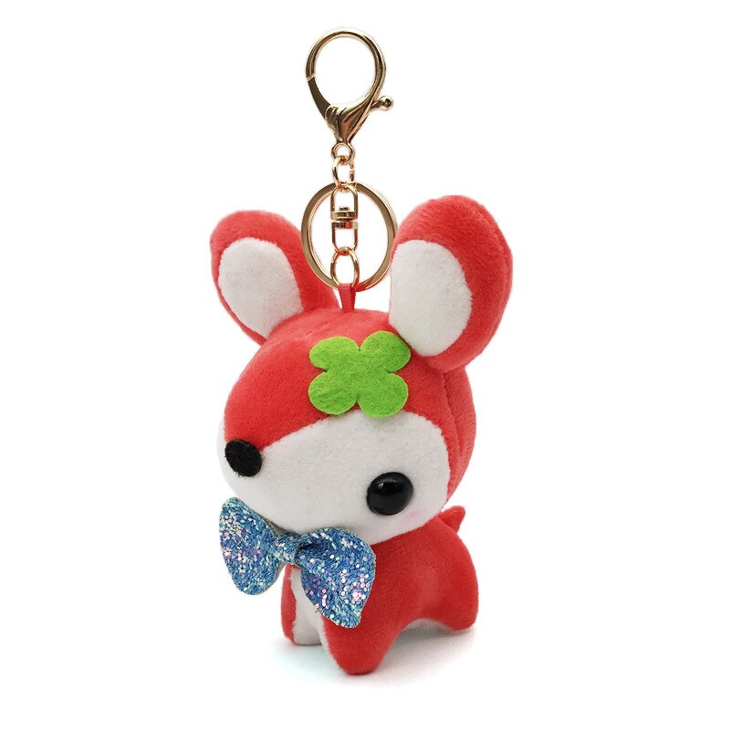 Cute Cartoon Animal Plush Toy Keychain Backpack Bag Keychain Bear Elephant Raccoon Monkey Shark Dinosaur Lion Omelette Cute