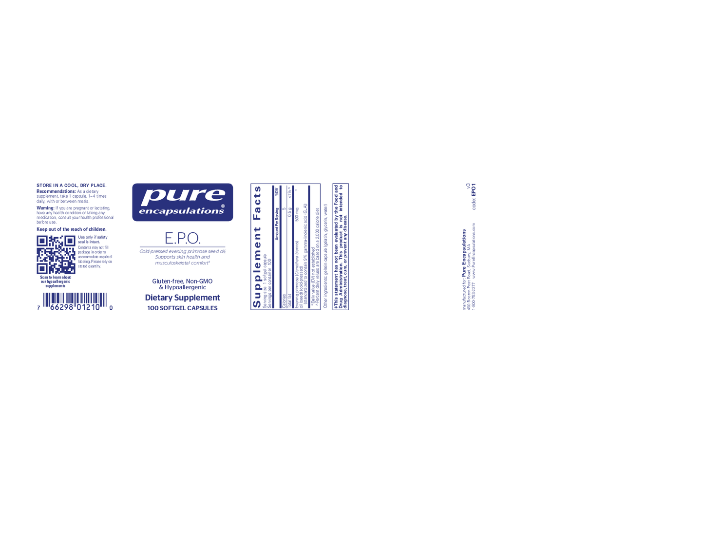 Pure Encapsulations E.P.O. (evening primrose oil)