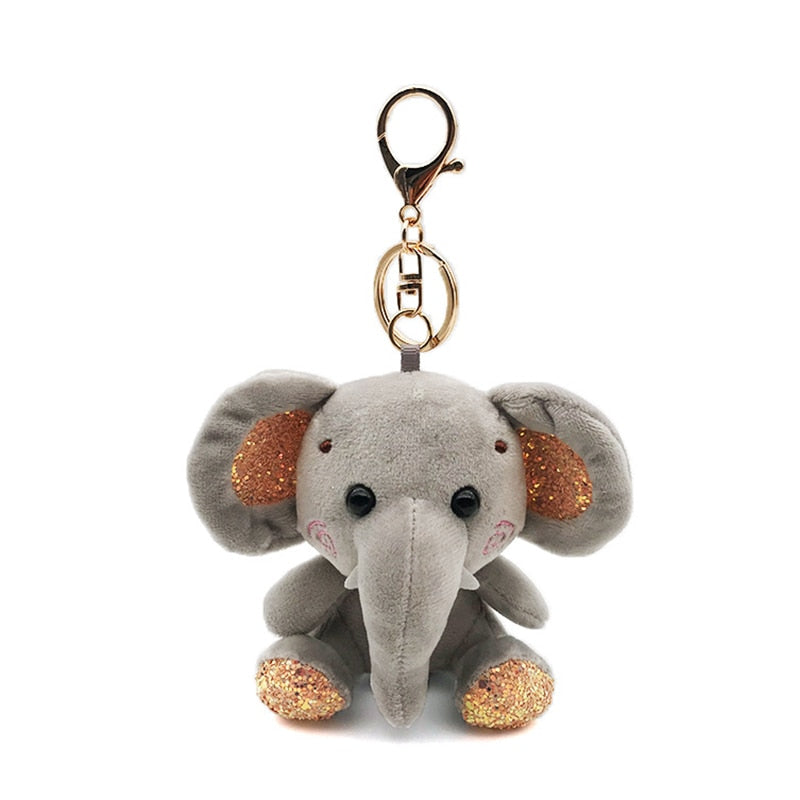 Cute Cartoon Animal Plush Keychain 15Cm Turtle Elephant Tiger Lion Hippo Raccoon Bulldog Bulldog Cat Penguin Monkey Plush Toy