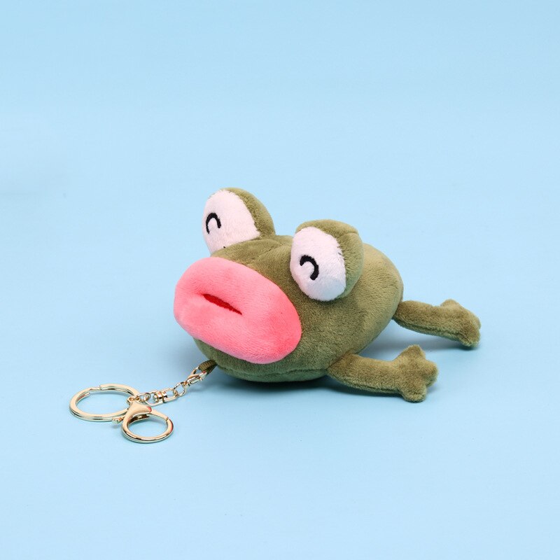 Cute Cartoon Animal Plush Toy Keychain Backpack Bag Keychain Bear Elephant Raccoon Monkey Shark Dinosaur Lion Omelette Cute