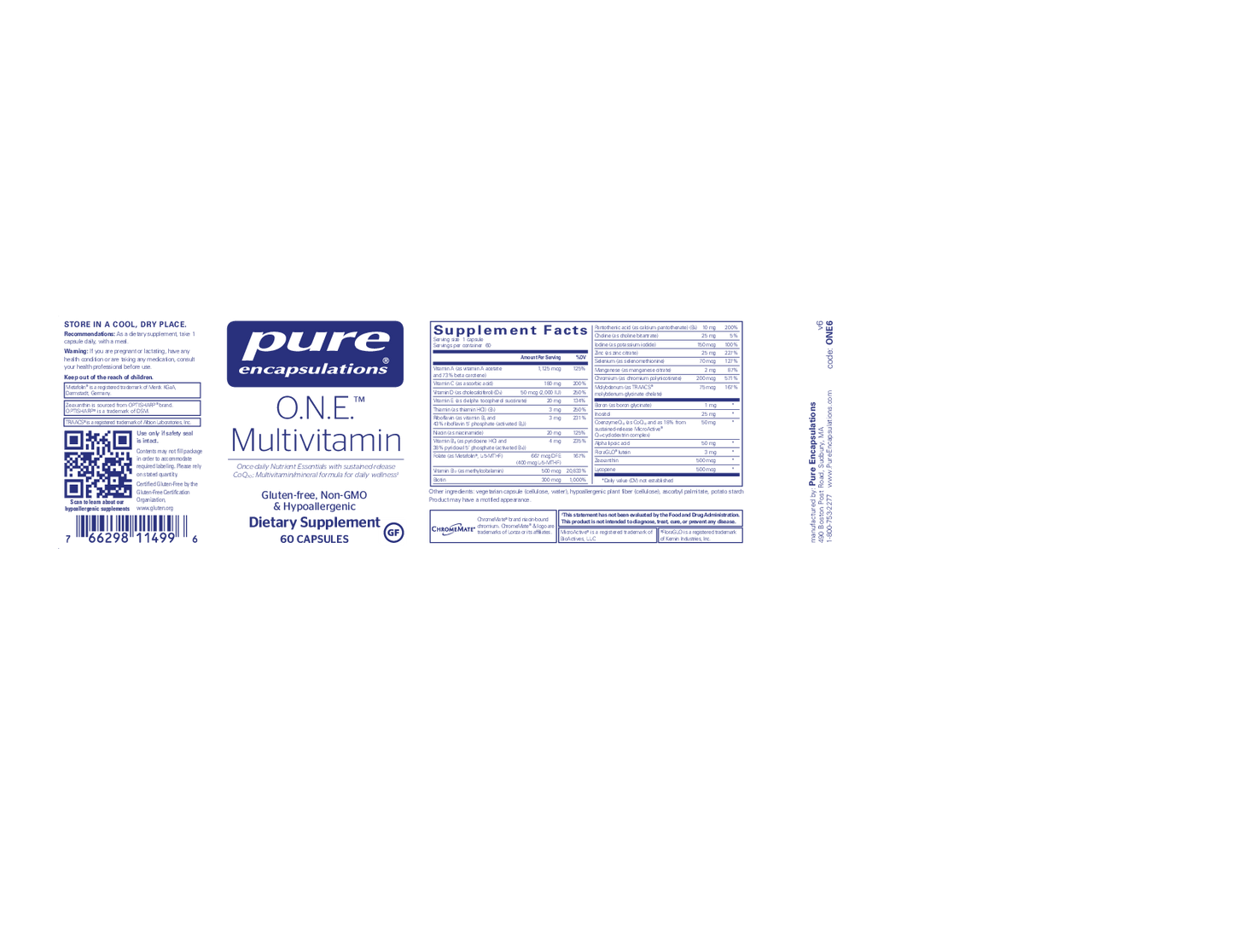 Pure Encapsulations O.N.E.  Multivitamin