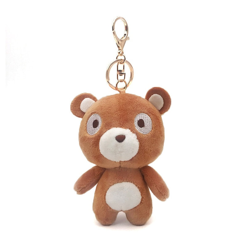 Cute Cartoon Animal Plush Toy Keychain Backpack Bag Keychain Bear Elephant Raccoon Monkey Shark Dinosaur Lion Omelette Cute