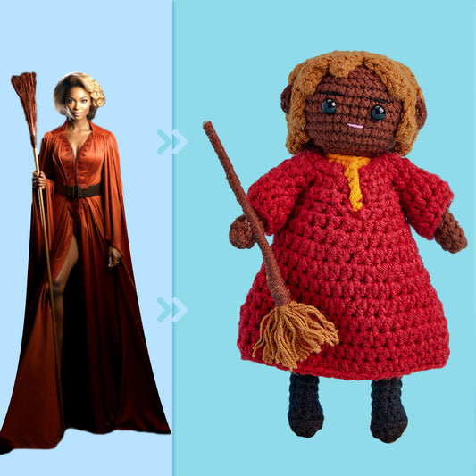 Full Body Customizable 1 Person Custom Crochet Doll Personalized Gifts Handwoven Mini Dolls - Witch
