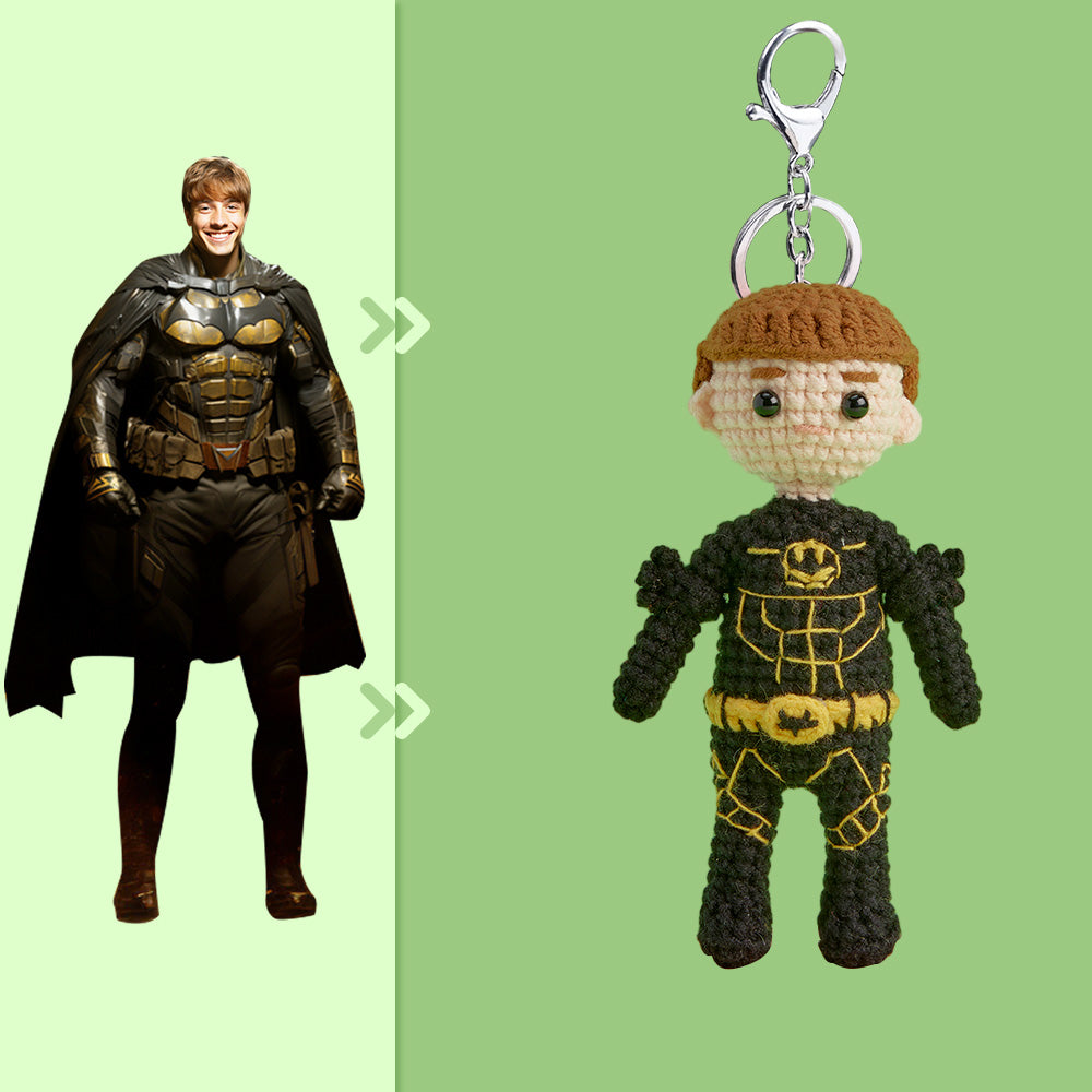 Full Body Customizable 1 Person Custom Crochet Doll Personalized Gifts Handwoven Mini Dolls - Batman