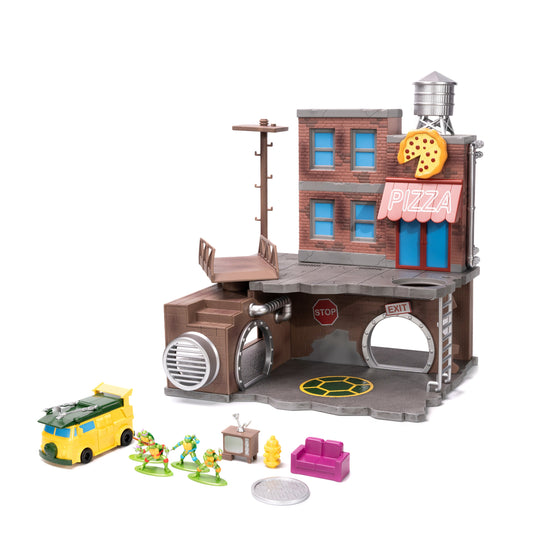 Jada: Nano Metalfigs - Teenage Mutant Ninja Turtles TMNT Turtle Lair Scene, 4 Figures, Vehicle 34679 LOW STOCK
