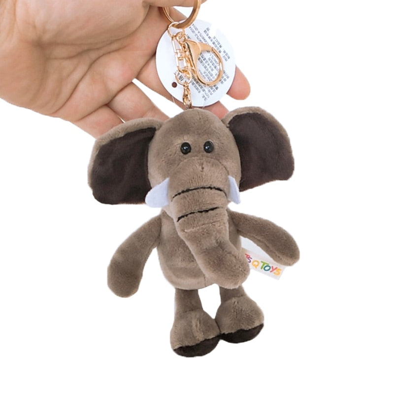 Cute Cartoon Animal Plush Keychain 15Cm Turtle Elephant Tiger Lion Hippo Raccoon Bulldog Bulldog Cat Penguin Monkey Plush Toy
