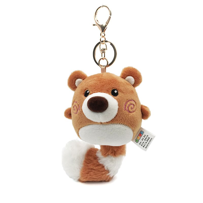 Cute Cartoon Animal Plush Keychain 15Cm Turtle Elephant Tiger Lion Hippo Raccoon Bulldog Bulldog Cat Penguin Monkey Plush Toy