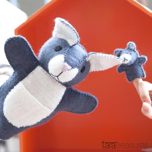 Hand Puppet - Grey Kangaroo with Joey